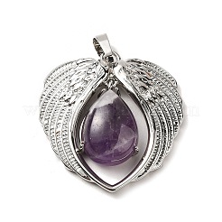 Natural Amethyst Teardrop Pendants&nbsp;KK-K331-02P-08