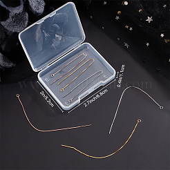 3ペア3色925スターリングシルバースタッドピアス金具  ボックス チェーン イヤー スレッド  ミックスカラー  100x0.65mm  穴：1~2mm  1ペア/カラー&nbsp;STER-BBC0001-40