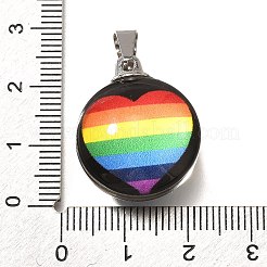 Flat Round 201 Stainless Steel Acrylic Pendants&nbsp;STAS-U036-01P-05