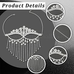 Alloy Rhinestone Chain Tassel Face Eye Mask for Women&nbsp;AJEW-WH20064-54P