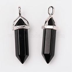 Bullet Imitation Jade Glass Pointed Pendants&nbsp;G-F295-01E