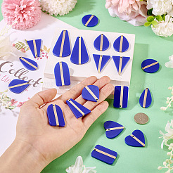 20Pcs 10 Styles Opaque Resin & Wood Pendants&nbsp;RESI-TA0004-68