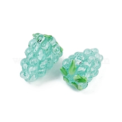 手作りランプワークビーズ  ブドウ  アクアマリン  21~24x15~17mm  穴：1.8mm&nbsp;LAMP-U004-07I
