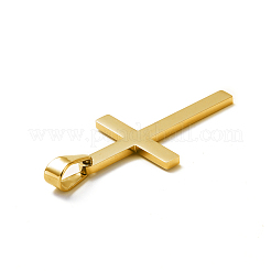 304ステンレスペンダント  クロス  ゴールドカラー  39~42x22~23x1.8mm  穴：10x4.5mm&nbsp;STAS-I135-26G