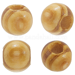 パインウッドビーズ  ラウンド  ペルー  11.5x10.5mm  穴：5mm  200個/セット&nbsp;WOOD-PA0001-03B