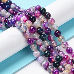 Natural Striped Agate/Banded Agate Bead Strands&nbsp;G-K155-A-6mm-10
