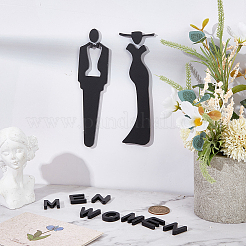 2Pcs 2 Styles Acrylic Bathroom Sign Stickers&nbsp;DIY-GF0010-50C