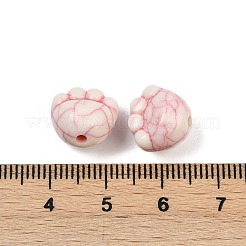 アクリル模造ターコイズビーズ  足跡  レッド  11x12x9.5mm  穴：1.8mm  約87個/62g&nbsp;LS-OACR-S047-03