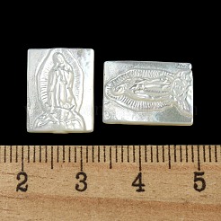 Carved Natural White Shell Cabochons&nbsp;SSHEL-N038-07-05