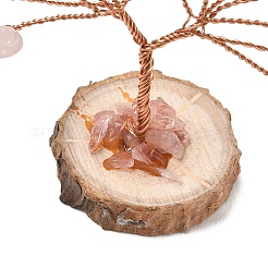 Natural Rose Quartz Chips Tree of Life Decorations&nbsp;GG-CBAEDF6-01I