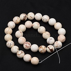 天然マグネサイトビーズ連売り  ラウンド  8mm  穴：1mm  約48個/連  15.7インチ（39.8cm）&nbsp;TURQ-P027-23-8mm