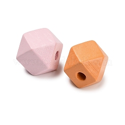 プリントウッドビーズ  八角形  14x13.5x13.5mm  穴：3.5mm&nbsp;WOOD-Z006-01B