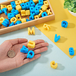 52個2袋2色のアクリルヨーロピアンビーズ  a～zの文字  大穴ビーズ  ミックスカラー  20~21x9~21.5x13.5~14mm  穴：6mm  26個/袋  1袋/色&nbsp;OACR-TA0004-45A