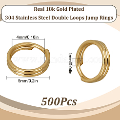 500Pcs 304 Stainless Steel Split Rings&nbsp;STAS-SC0008-16