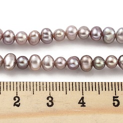 天然養殖淡水パールビーズ連売り  ポテト  ロージーブラウン  3.8~4.2mm  穴：0.6mm  約43個/連  6.50インチ（16.5cm）&nbsp;PEAR-C003-08D