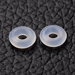 ラバーOリング  ドーナツスペーサービーズ  ヨーロッパのクリップビーズに適合  ホワイト  6x2mm  穴：2mm&nbsp;FIND-G007