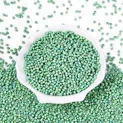 ピカソガラスシードビーズ  丸い穴  ロンデル  アクアマリン  3~3.5x2~2.5mm  穴：0.9~1mm  約12855個/ポンド&nbsp;GL-N001-01B-05