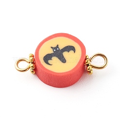 Halloween/Christmas Theme Flat Round Polymer Clay Links Connectors&nbsp;PALLOY-JF00713