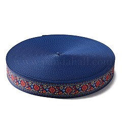 エスニック風両面ポリエステルリボン  ジャカードリボン  チロリアンリボン  フラット  カラフル  花柄  1-1/2インチ（38mm）&nbsp;OCOR-WH0077-42B