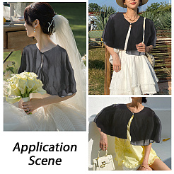 シフォンショール  女性用ラップ  ブラック  400x630x2mm&nbsp;AJEW-WH20071-003B