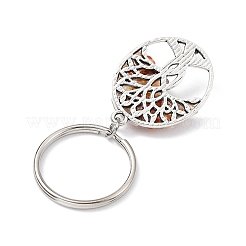 Natural Carnelian Chip & Alloy Tree of Life Pendant Keychain&nbsp;KEYC-JKC00648-04