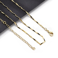 Brassl Twisted Bar Link Chain Necklaces for Men Women&nbsp;NJEW-G160-15G