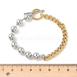 304 Stainless Steel Ball Chain & Cuban Link Chain Bracelets for Women&nbsp;BJEW-V011-02GP
