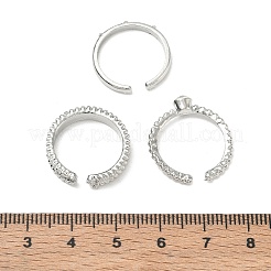 合金製マイクロパヴェキュービックジルコニアカフリングセット3個  プラチナ  2~4mm  内径：16mm&nbsp;CU-CBAF5DC-01P