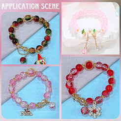 DIY 1200個入りクラックルガラス＆アクリルラウンドビーズファインディングキット  ピンク  6~8x5.5~6mm  穴：1~1.8mm  50個/スタイル&nbsp;DIY-PA0001-34B