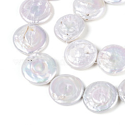 天然バロックケシパールビーズ連売り  有核真珠  フラットラウンド  貝殻色  19~22x3~8mm  穴：0.6mm  約18~20個/連  15.16~15.55インチ（38.5~39.5cm）&nbsp;PEAR-S018-20B