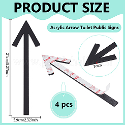 4Pcs Acrylic Arrow Toilet Public Signs&nbsp;AJEW-BC0010-42A
