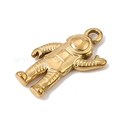 304ステンレスペンダント  宇宙飛行士チャーム  イオンプレーティング（ip）  18KGP本金メッキ  24x15.5x3mm  穴：2.5mm&nbsp;SA-CBA0563-13G