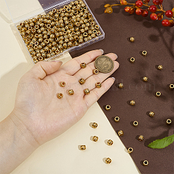 チベットスタイルの合金ビーズ350個。  コラム  アンティーク黄金  7x6mm  穴：3.5mm&nbsp;TIBE-PH0002-52AG