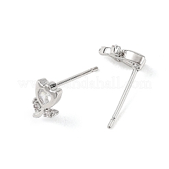 SHEGRACE Brass Micro Pave Cubic Zirconia Stud Earrings&nbsp;XGRQ4N571-707P