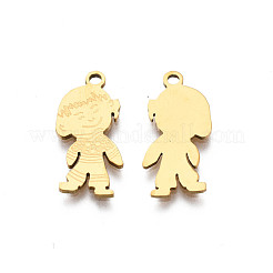 201ステンレスペンダントイオンプレーティング（IP）  女の子  18KGP本金メッキ  18x9x1mm  穴：1.4mm&nbsp;STAS-N091-142LG