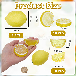 22Pcs 3 Styles Plastic Simulated Lemon&nbsp;DJEW-AR0001-15B