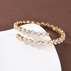 304 Stainless Steel Micro Pave Cubic Zirconia Open Cuff Bangles for Women&nbsp;BJEW-K293-04A-G