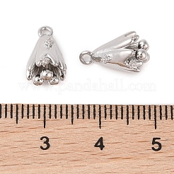 Brass Pendants with Clear Glass Rhinestone&nbsp;KK-N254-66P