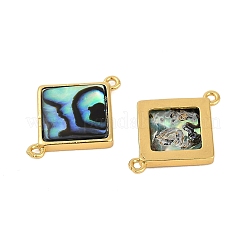 Brass Pave Natural Paua Shell Connector Charms&nbsp;KK-M299-01A-G