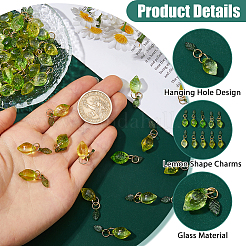 60Pcs Lemon Glass Pendants&nbsp;PALLOY-HS00043