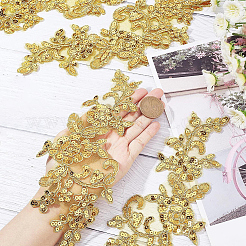 2Pairs Leaves Polyester Embroidery Ornaments Accessories&nbsp;DIY-GF0014-46C