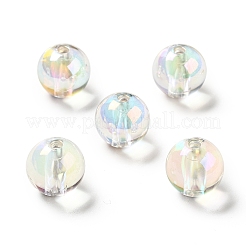ツートン UV メッキ レインボー虹色アクリル ビーズ  二層ビーズ  ラウンド  ミックスカラー  15~15.5x15.5~16mm  穴：3~3.1mm&nbsp;TACR-D010-03A