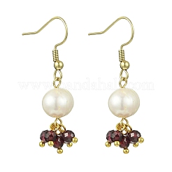 Natural Mixed Stone & Natural Cultured Freshwater Pearl Beads Dangle Earrings&nbsp;EJEW-JE06984