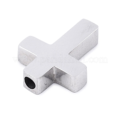 イースター 304 ステンレススチールビーズ  クロス  ステンレス鋼色  13x10x3mm  穴：1.6~1.8mm&nbsp;LS-STAS-N131-01P