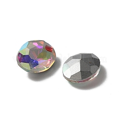 ポイントガラスラインストーンカボション  バックメッキ  多面カット  オーバル  クリスタルAB  10x8x4mm&nbsp;DIY-WH0043-57B-01