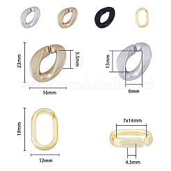 300Pcs 4 Style Spray Painted CCB Plastic Linking Rings&nbsp;CCB-FH0001-13