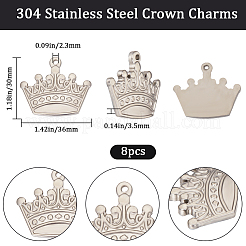8Pcs 304 Stainless Steel Pendants&nbsp;STAS-BBC0003-66