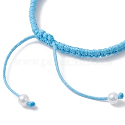 ABS Plastic Imitation Pearl Beads Braided Bead Bracelets for Women&nbsp;BJEW-JB13064
