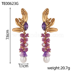 Flower Brass Stud Earrings&nbsp;STAS-OY015-39G