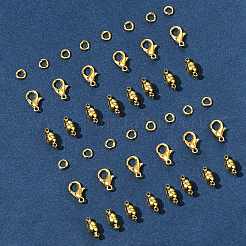 DIYジュエリー作りのパーツキット  亜鉛合金カニカンを含む  真鍮製マグネット留め具と丸カン  ゴールドカラー  11x5mm  穴：1mm&nbsp;DIY-FS0008-51G
